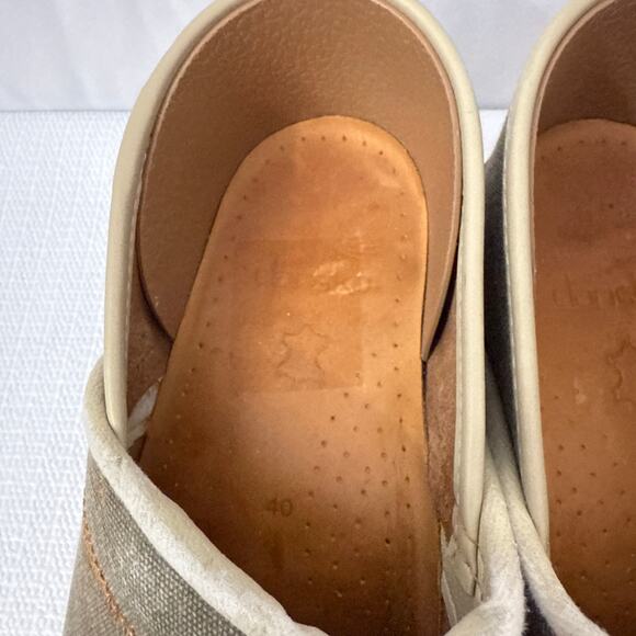 Dansko Clogs Womens Size 10 Olive Canvas Studded Slip On Boho EU 40 - Picture 4 of 10